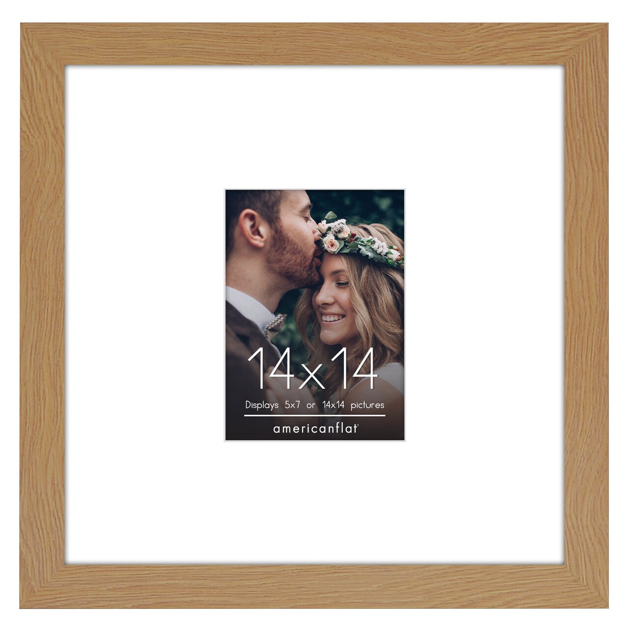 Americanflat 14x14 Wedding Signature Picture Frame - 5x7 with Mat or 14x14 without Mat - Signature Frame for Celebrations - Shatter Resistant Glass - Hanging Hardware